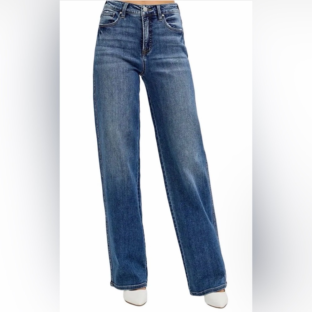 Risen Jeans Tummy Control High Rise Wide Baggy Jeans RDP5951 NWT sz 5/27